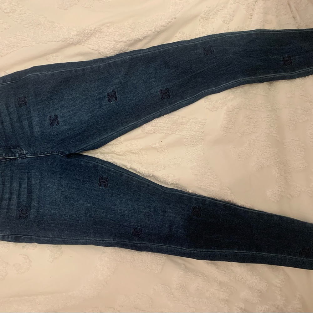 CHANEL Dark Blue Skinny Jeans